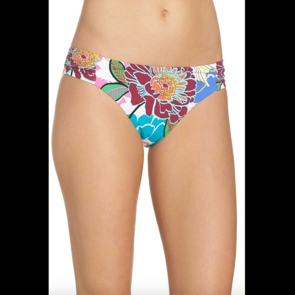 NEW $76 Trina Turk Shirred Hipster Bikini Bottoms [SZ‎ 12 ] - Picture 1 of 8